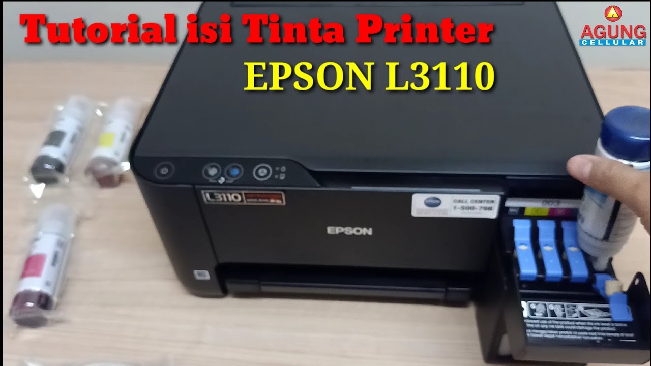 Cara isi tinta Printer EPSON L3110 (Tutorial isi tinta